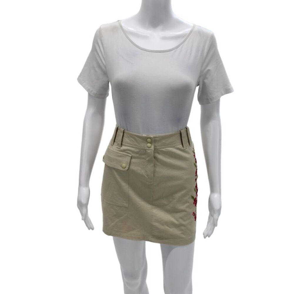 Cynthia Cynthia Steffe Women Beige Floral Mini Cargo Skirt Size 6